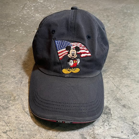 Vintage Mickey Mouse USA Flag Disney World Hat